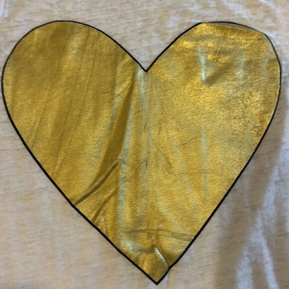 Chaser Women’s Sheer White Tank Top with Metallic Gold Heart - Size S - Picture 2 of 8